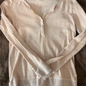 American Eagle Outfitters Beige Long Sleeve Top